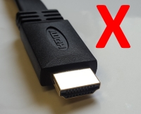 HDMI cable with red cross over it