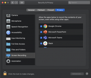 screen recording permissions box