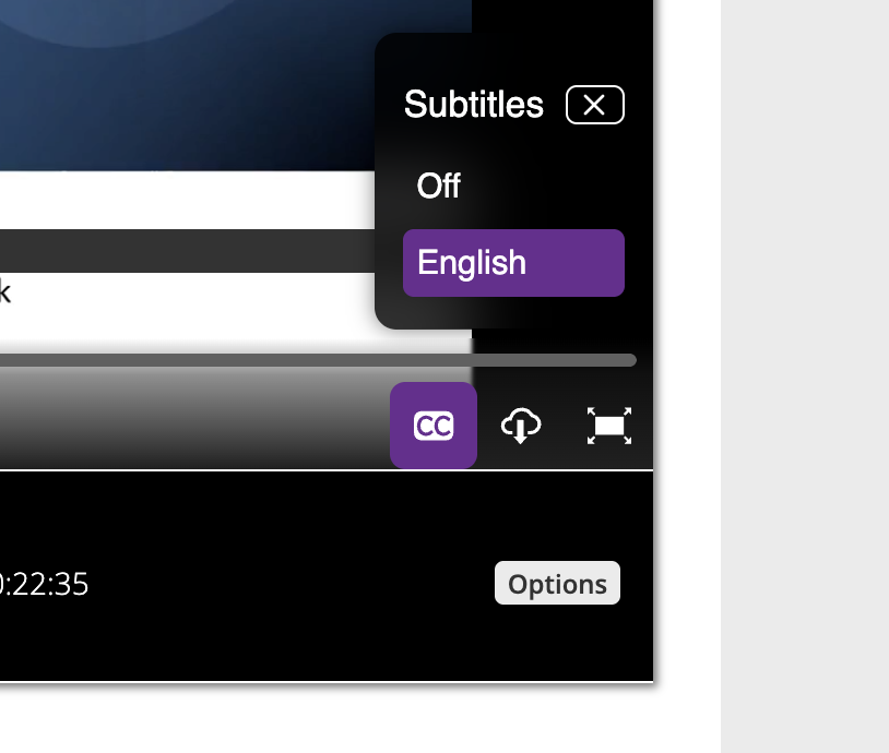 display subtitles button